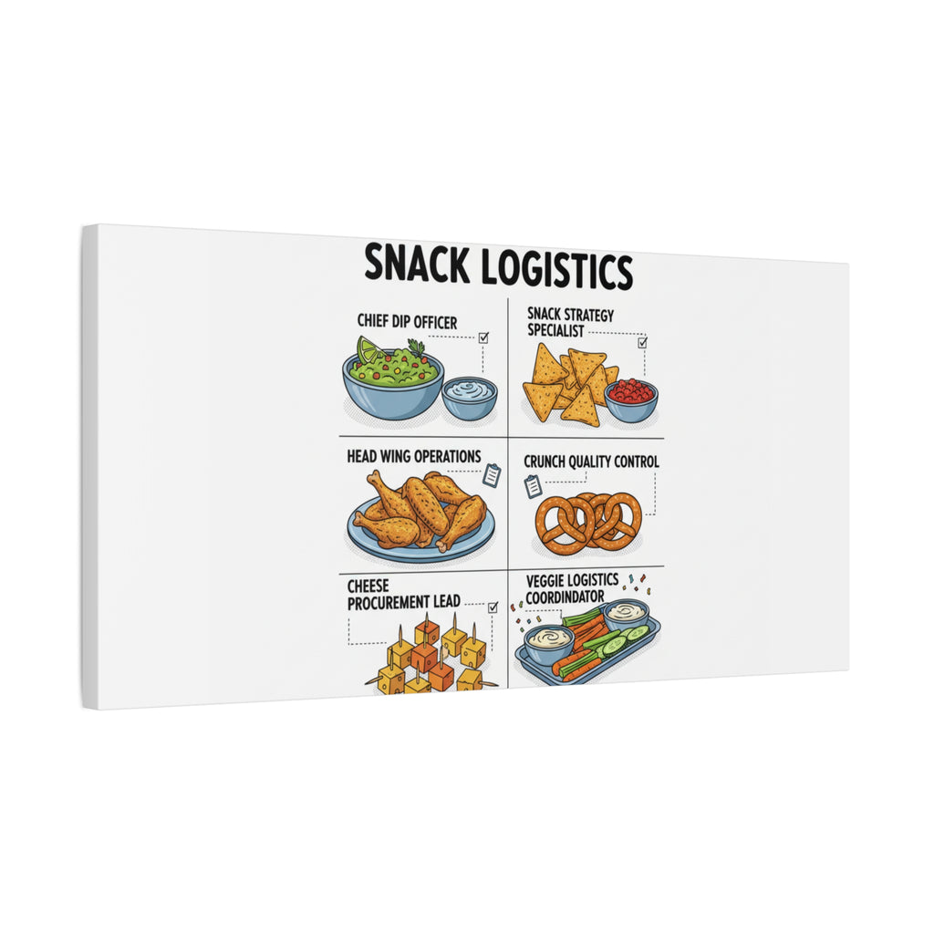 Game Day Snack Logistics Canvas, Dip Strategist Poster | Game Day Blueprint