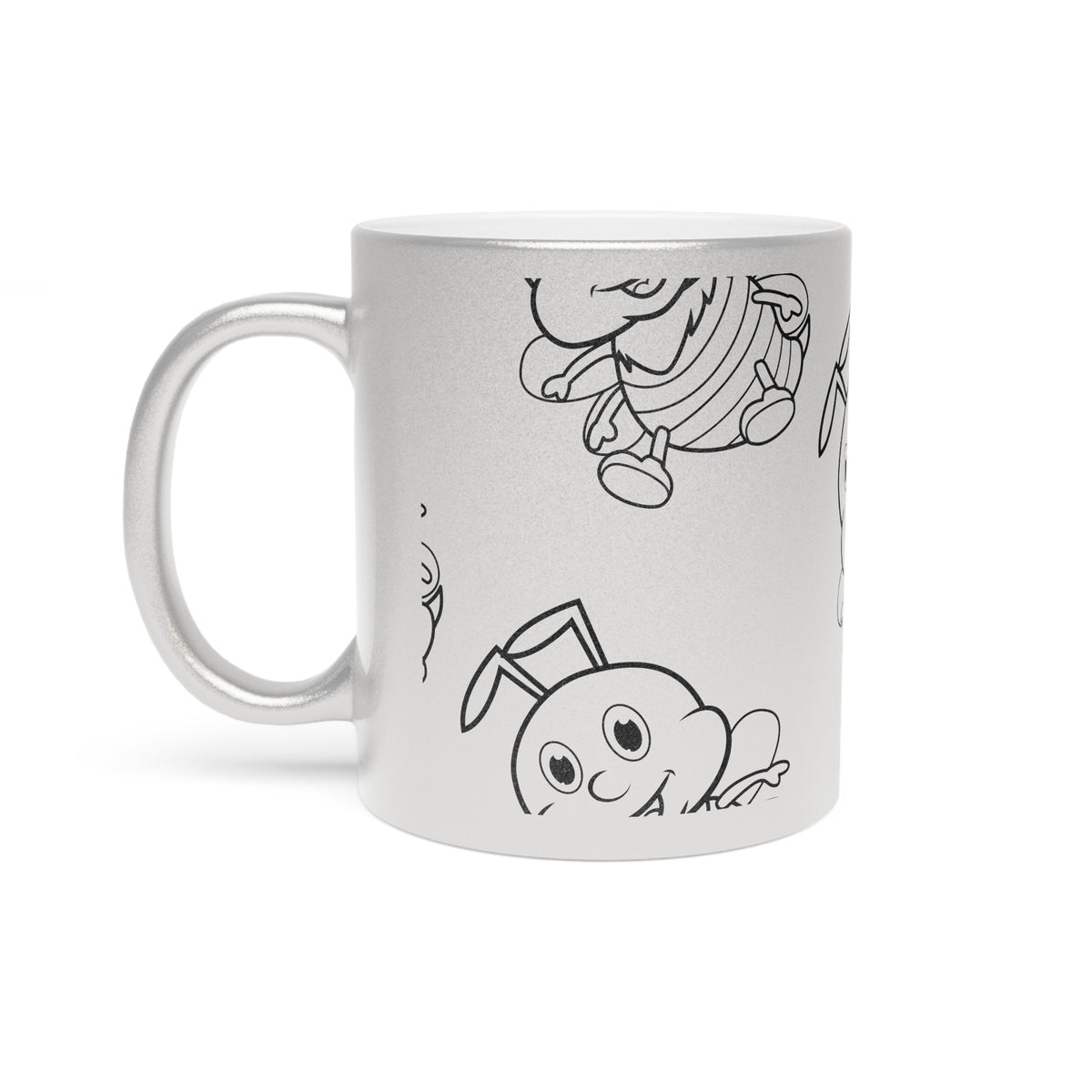 Metallic Mug — Cute Bunny Pattern Silver/Gold Coffee Cup