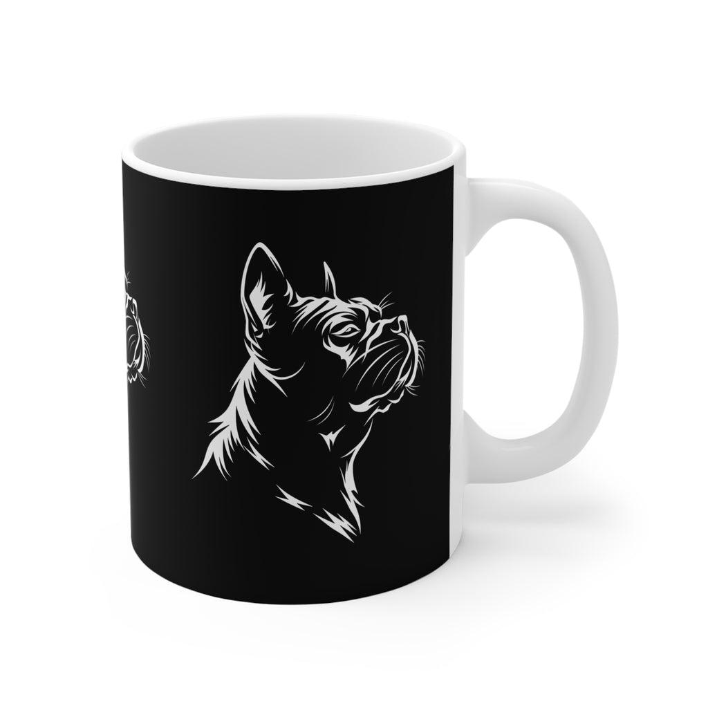 French Bulldog Silhouette Mug — Black & White Dog Coffee Cup, Gift for Dog Lovers