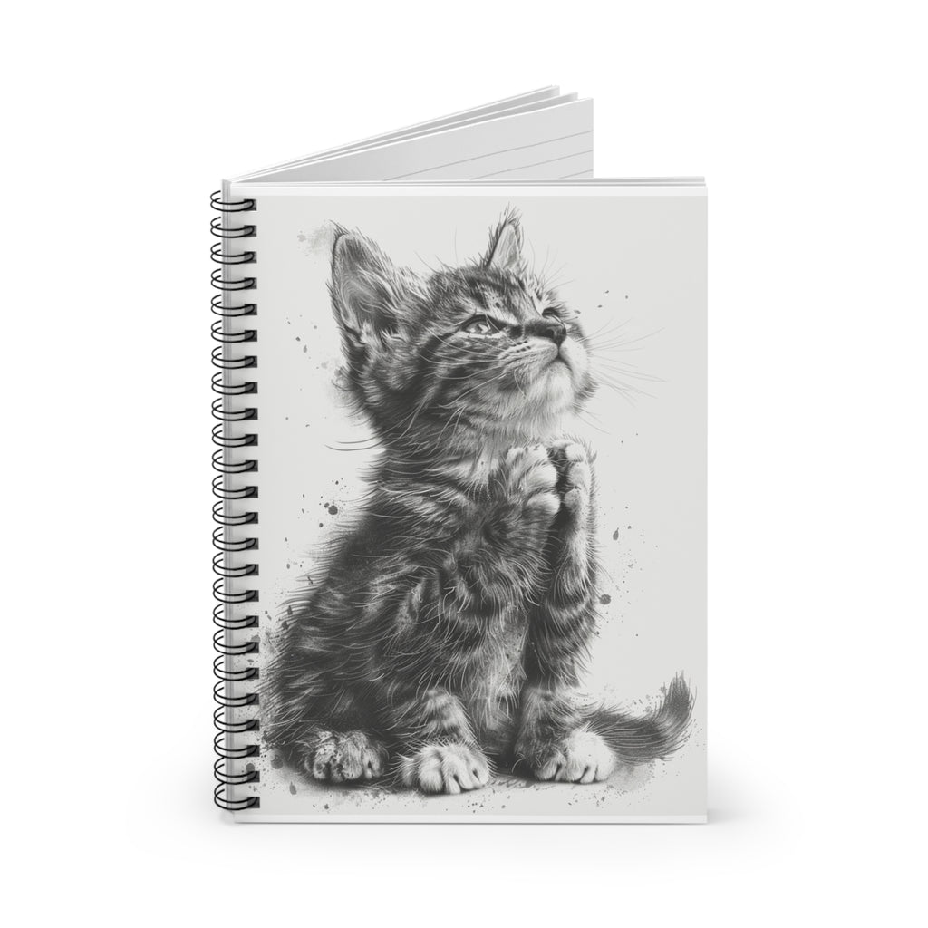 Praying Kitten Spiral Notebook — Cute Cat Journal (Ruled)