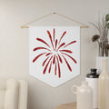 Firework Pennant Banner — Red Sparkle Celebration Wall Flag