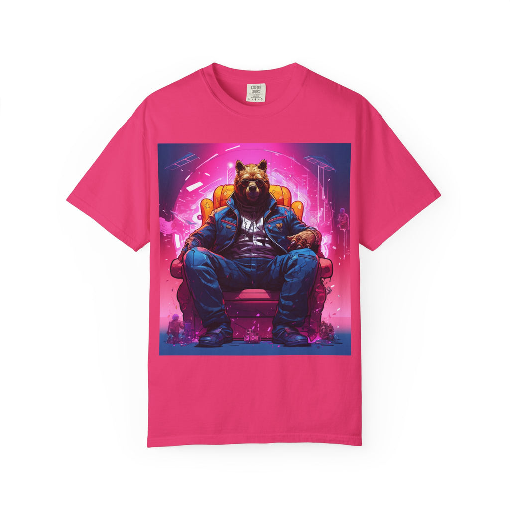 Bear Boss Graphic T-Shirt — Neon Cyberpunk Streetwear