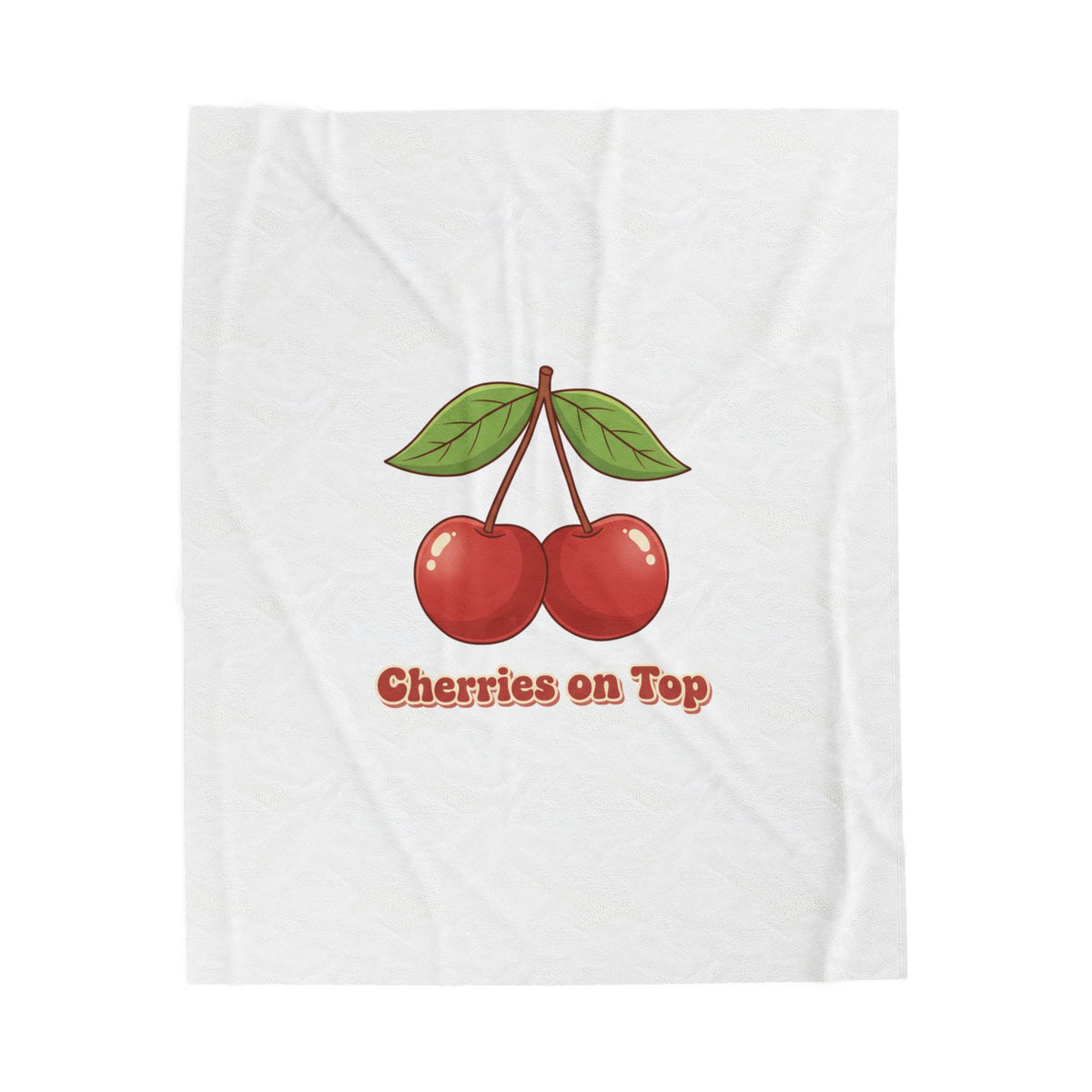 Cherries on Top Plush Blanket | Retro Kawaii Fruit Design