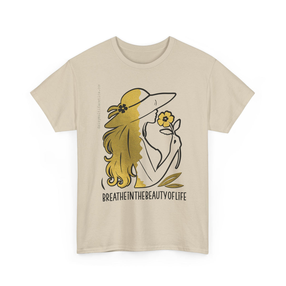 Women’s Floral Mindfulness Tee — “Breathe in the Beauty of Life” Graphic Shirt