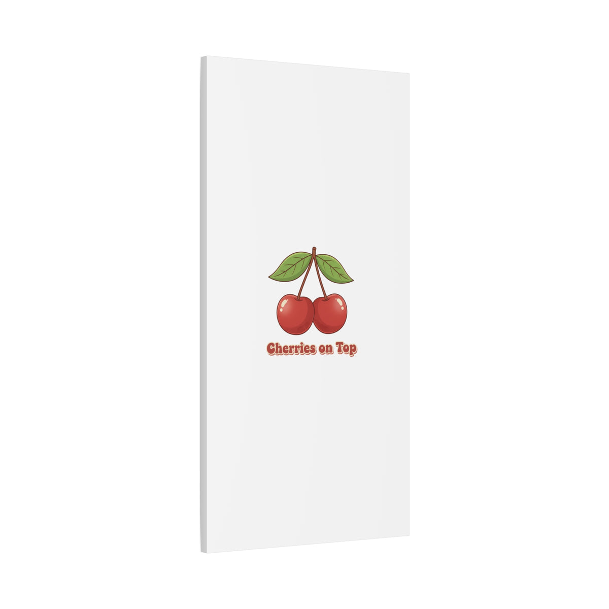 Cherry Illustration Canvas, vintage cherry fruit motif | kawaii retro wall art