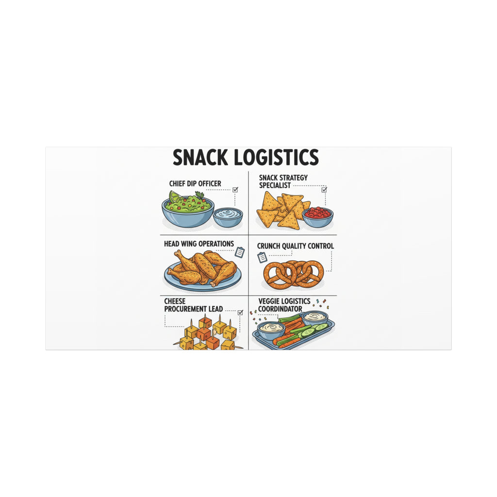 Game Day Snack Logistics Canvas, Dip Strategist Poster | Game Day Blueprint