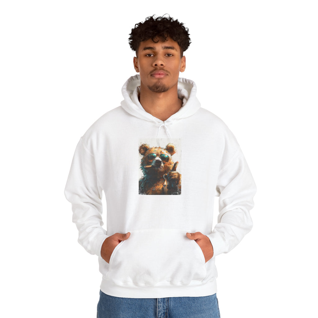 Cool Sunglasses Bear Hoodie — Retro Graphic Bear Pullover
