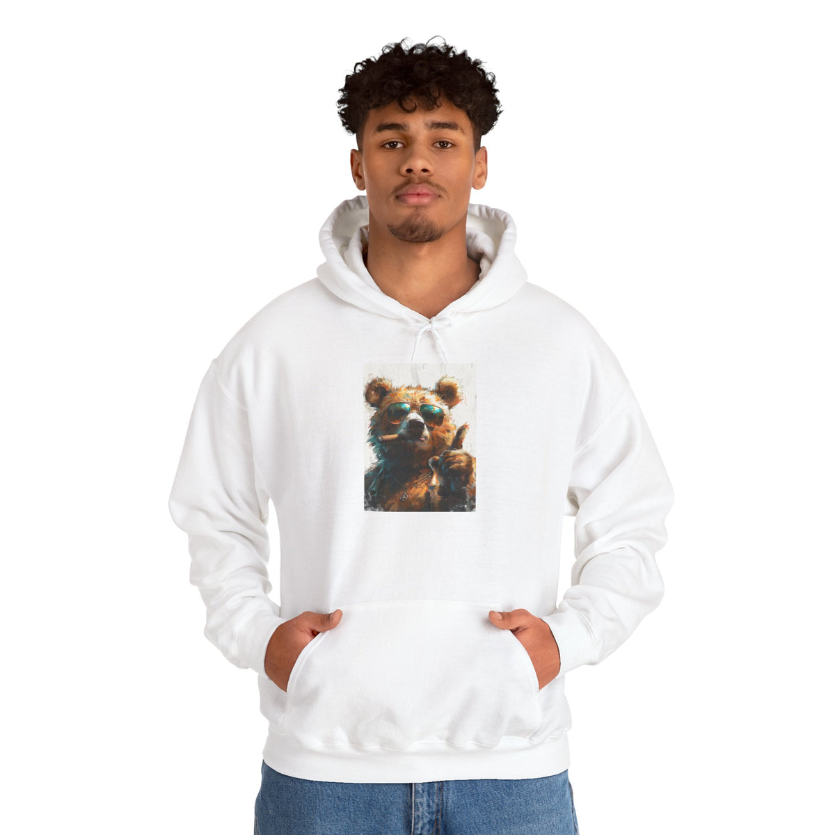 Cool Sunglasses Bear Hoodie — Retro Graphic Bear Pullover