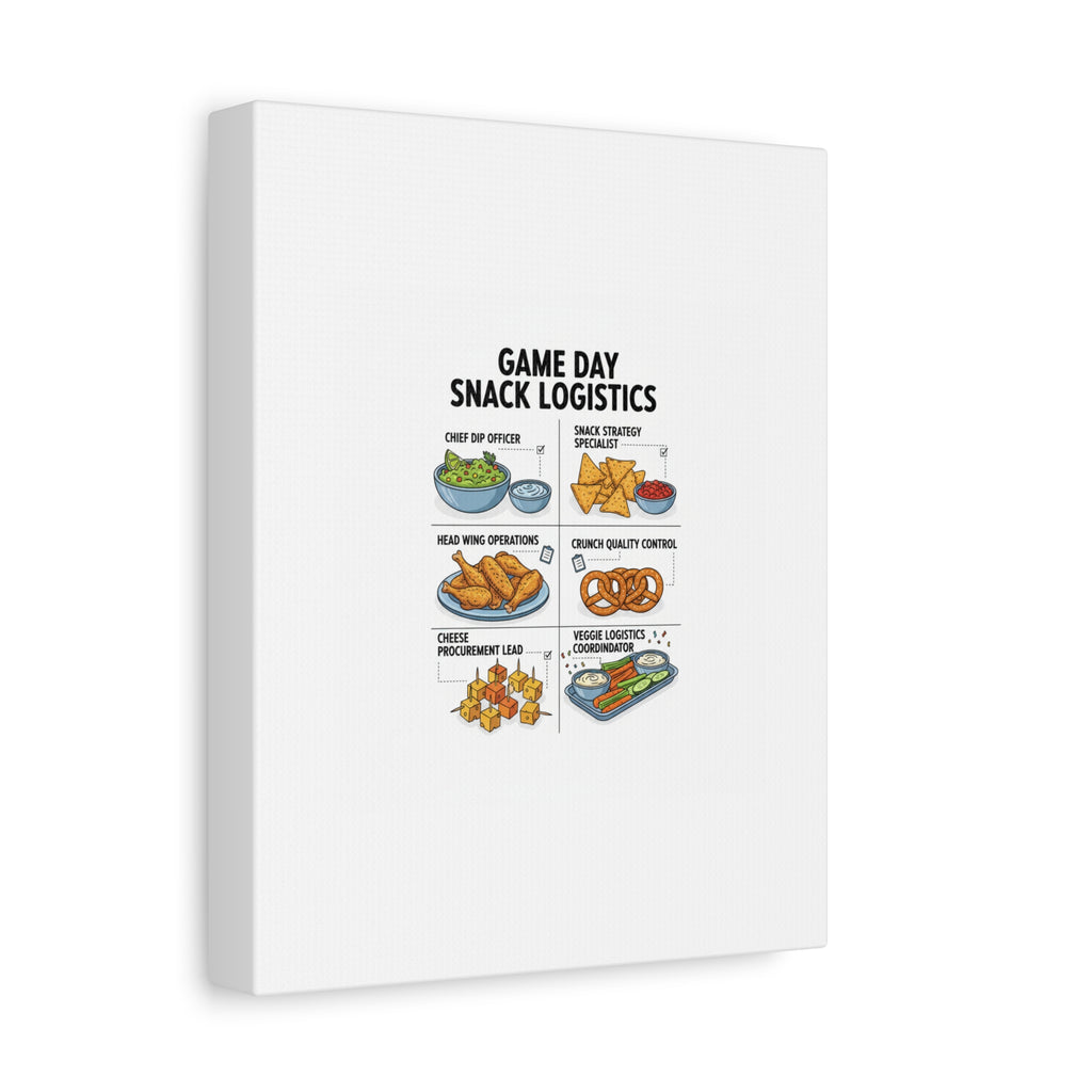 Game Day Snack Logistics Canvas, Dip Strategist Poster | Game Day Blueprint