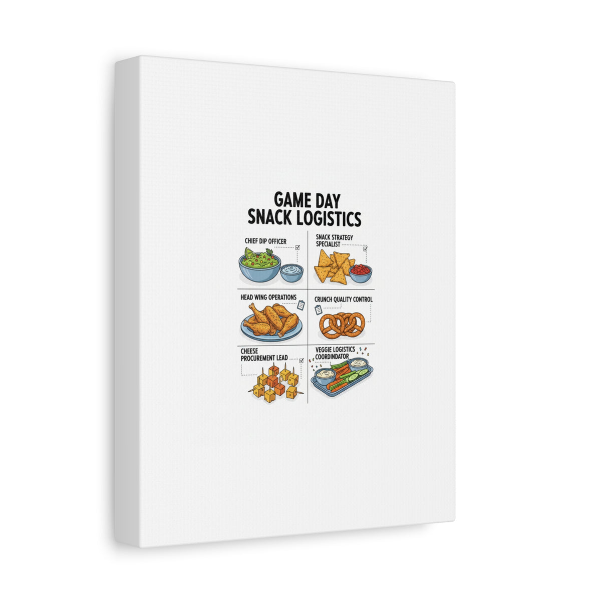Game Day Snack Logistics Canvas, Dip Strategist Poster | Game Day Blueprint