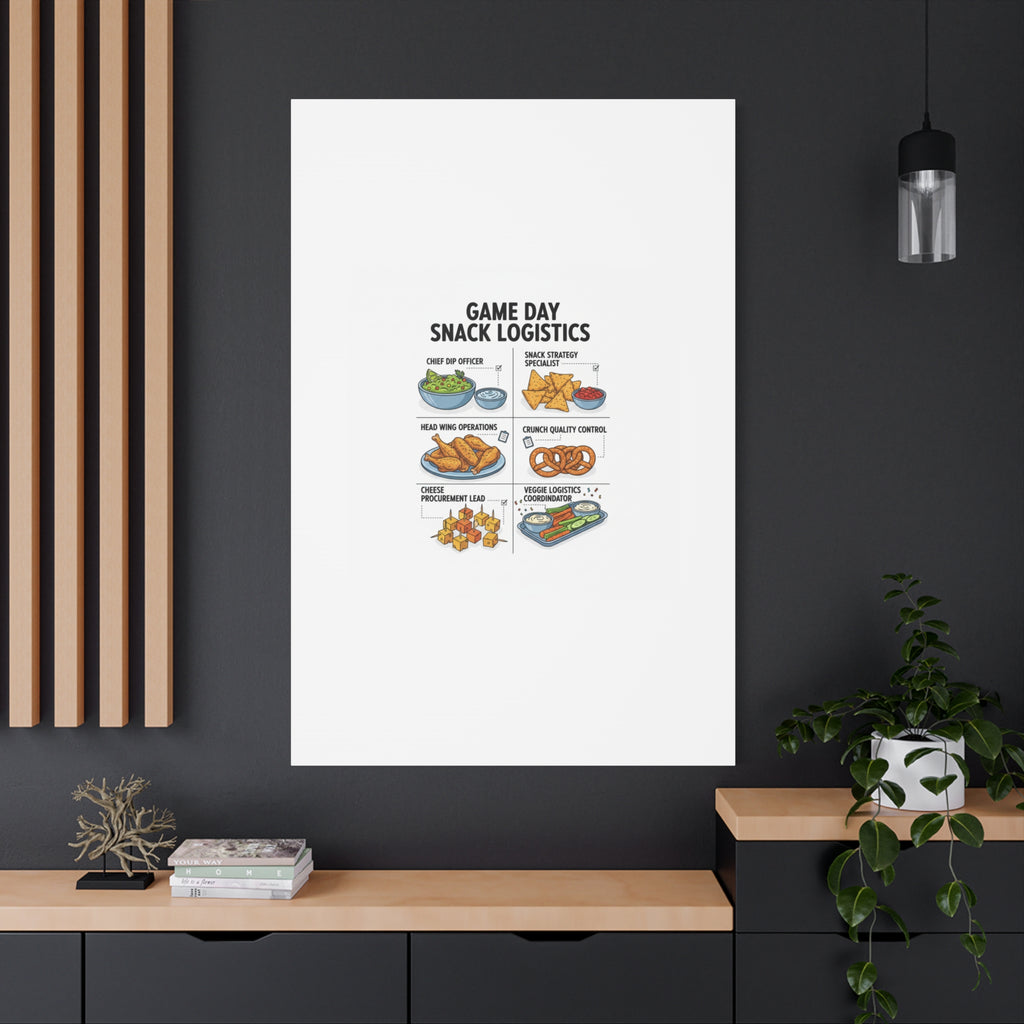 Game Day Snack Logistics Canvas, Dip Strategist Poster | Game Day Blueprint