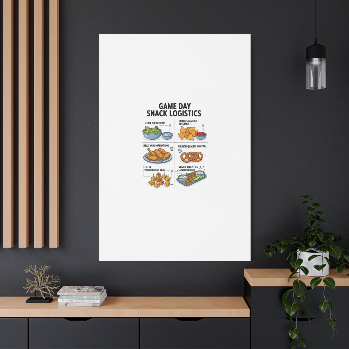 Game Day Snack Logistics Canvas, Dip Strategist Poster | Game Day Blueprint