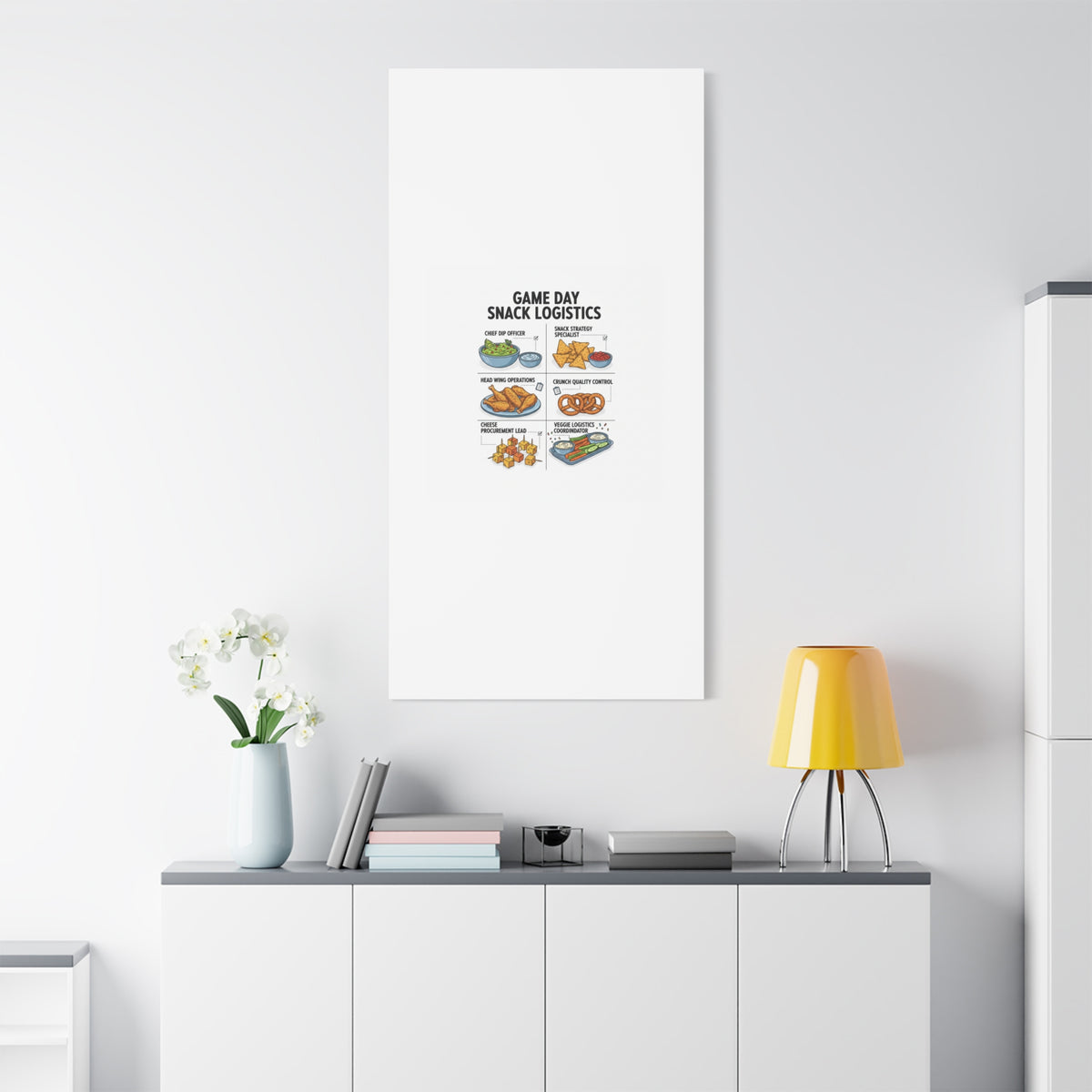 Game Day Snack Logistics Canvas, Dip Strategist Poster | Game Day Blueprint