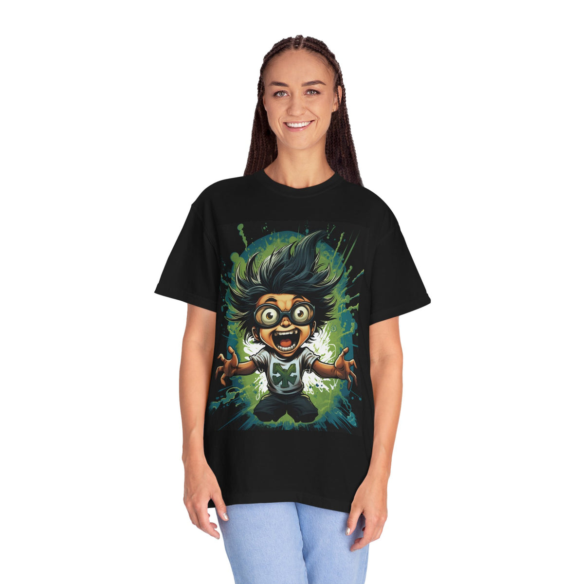 Mad Scientist Cartoon T‑Shirt - Energetic Lab Geek Design