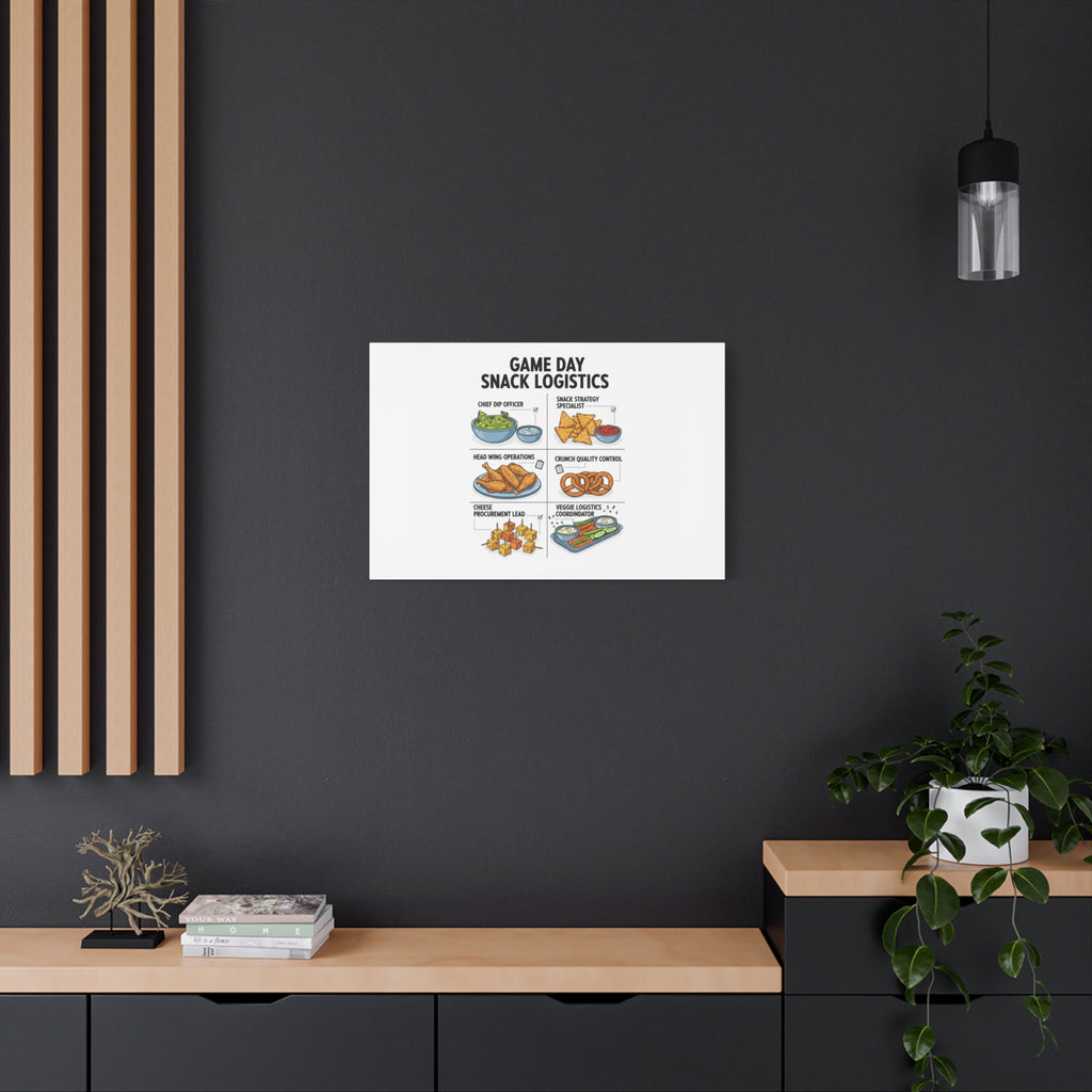 Game Day Snack Logistics Canvas, Dip Strategist Poster | Game Day Blueprint