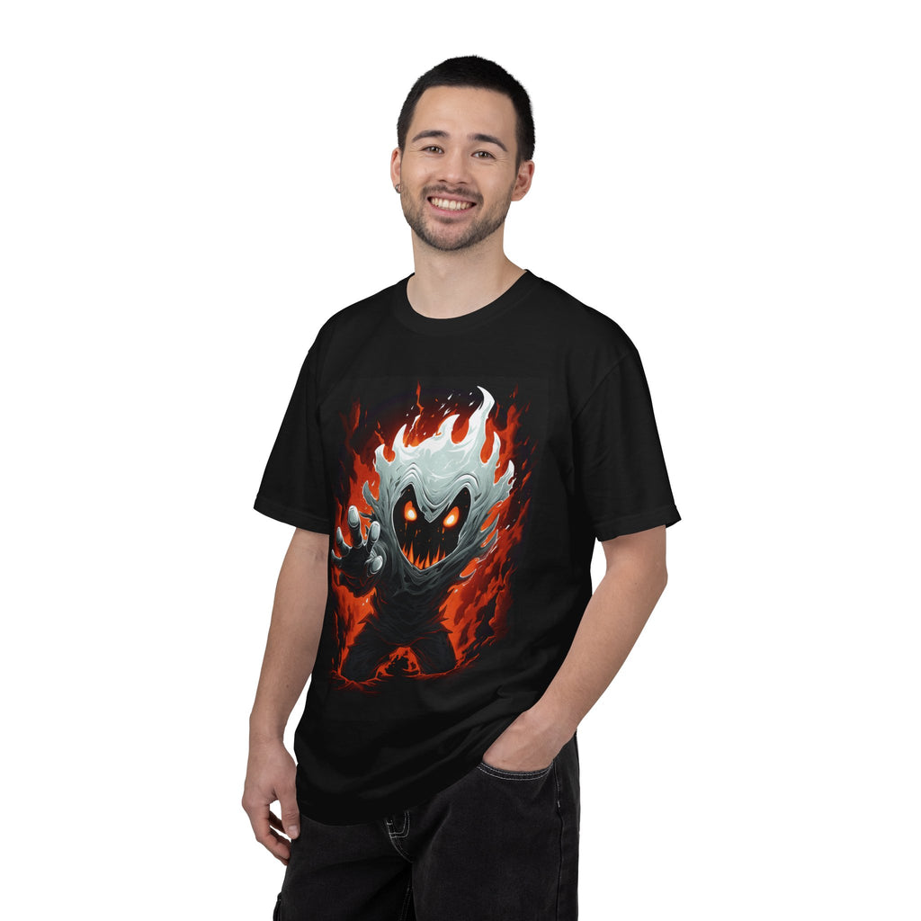 Flaming Ghost Graphic T-Shirt — Spooky Haunted Monster Tee