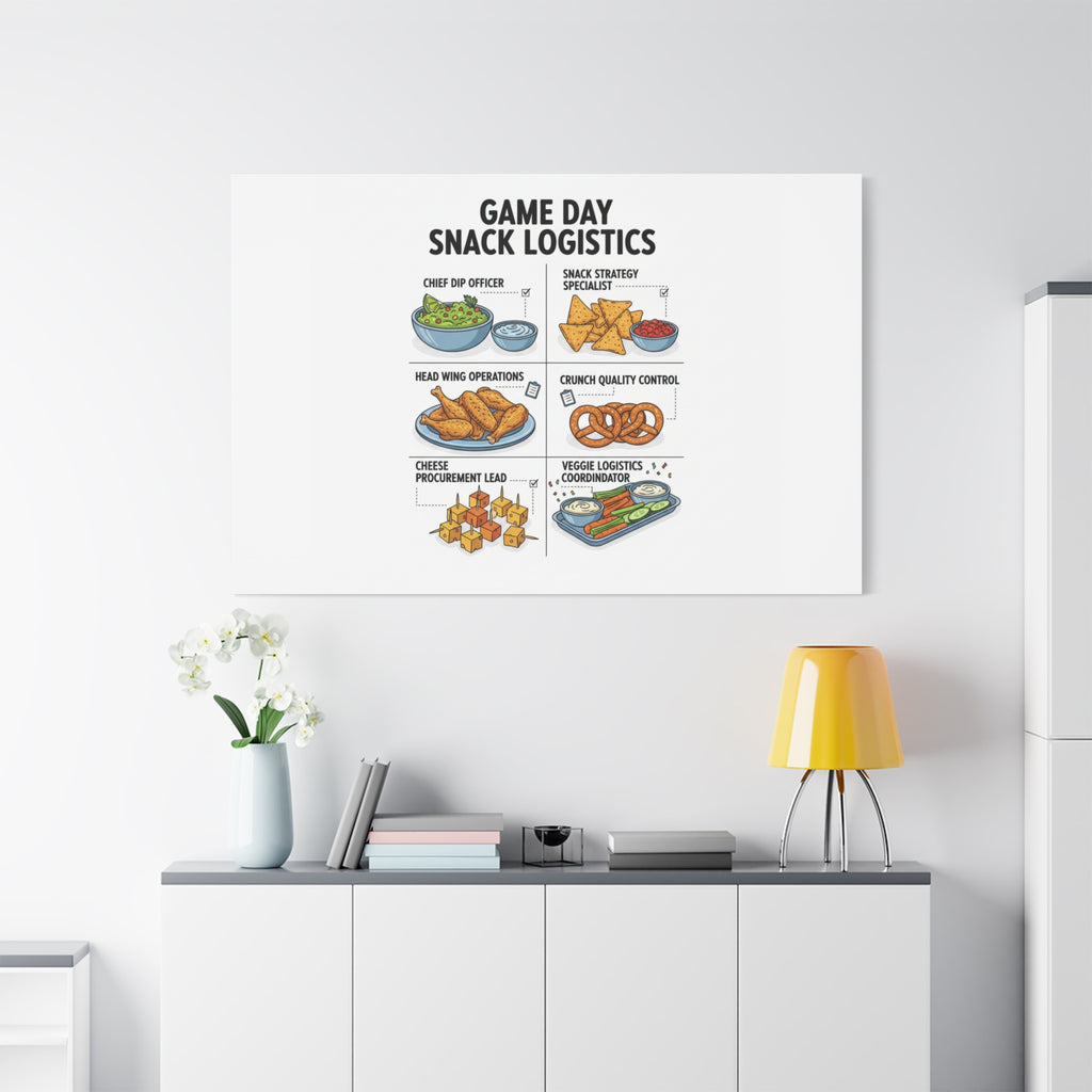Game Day Snack Logistics Canvas, Dip Strategist Poster | Game Day Blueprint