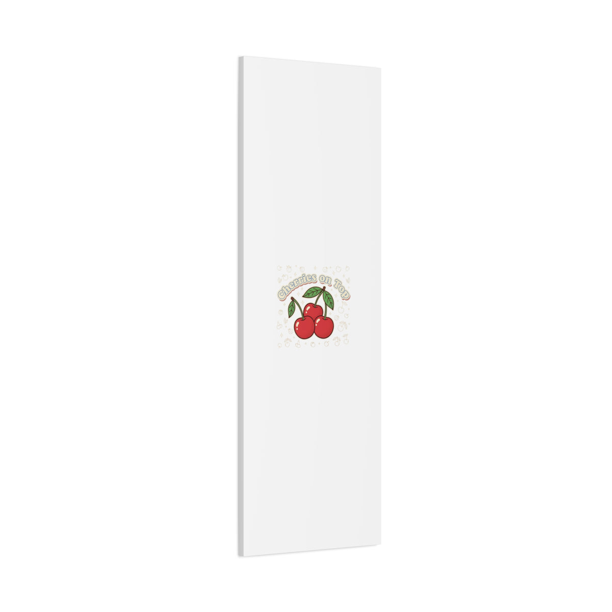 Cherries on Top Canvas | Retro Kawaii Fruit Print, Cherry Wall Art
