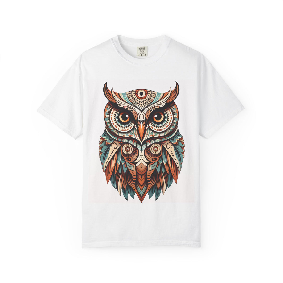 Bohemian Owl Graphic Tee — Intricate Tribal Owl Illustration T-Shirt
