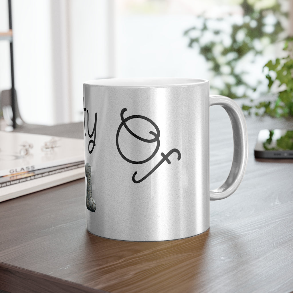 Metallic Party Girl Mug — Silver/Gold Sparkle Coffee Cup