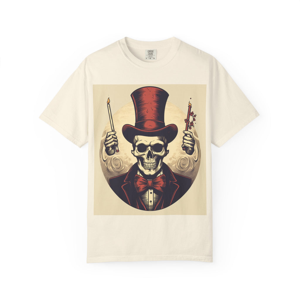 Skull Magician T-Shirt — Vintage Top Hat Skeleton Graphic Tee