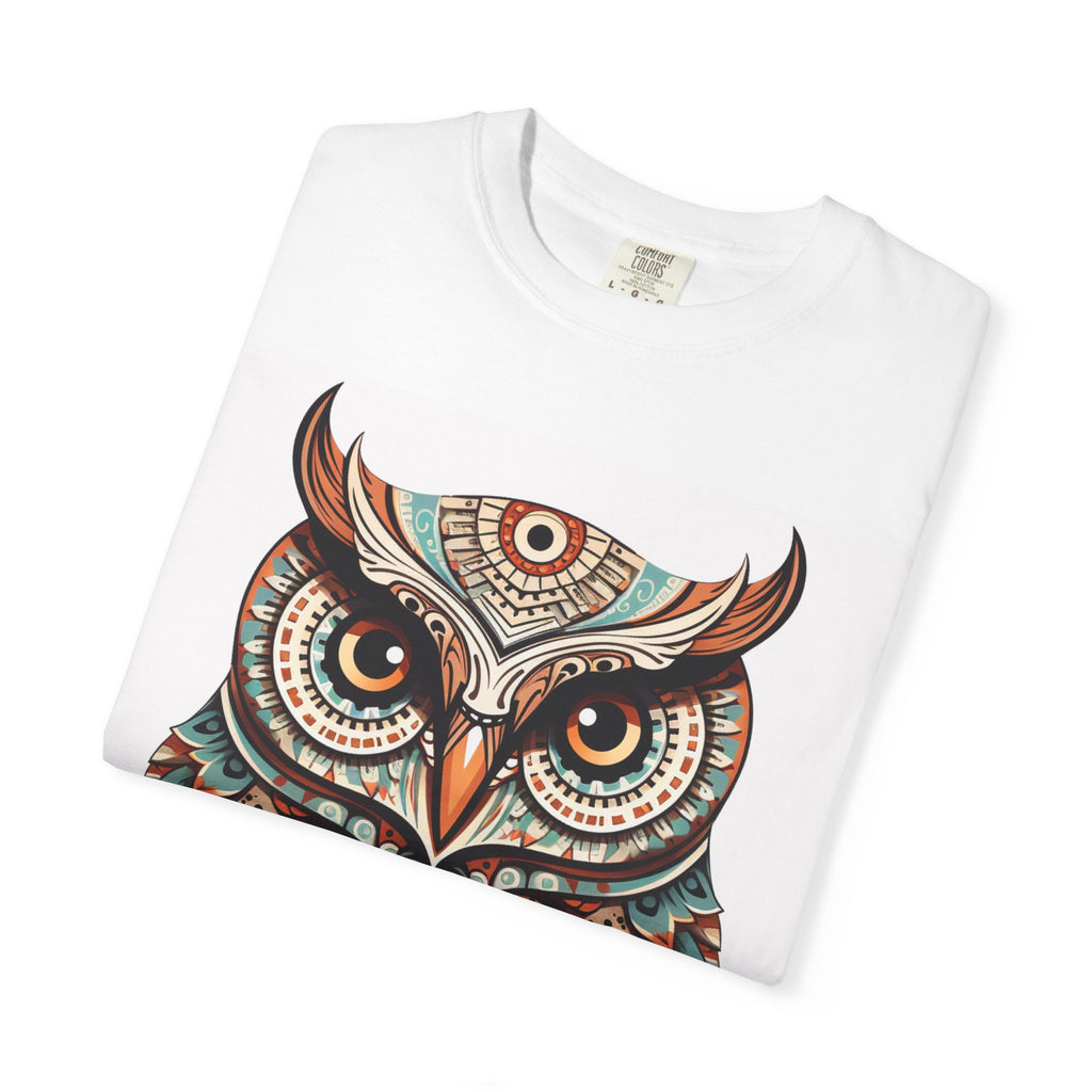 Bohemian Owl Graphic Tee — Intricate Tribal Owl Illustration T-Shirt