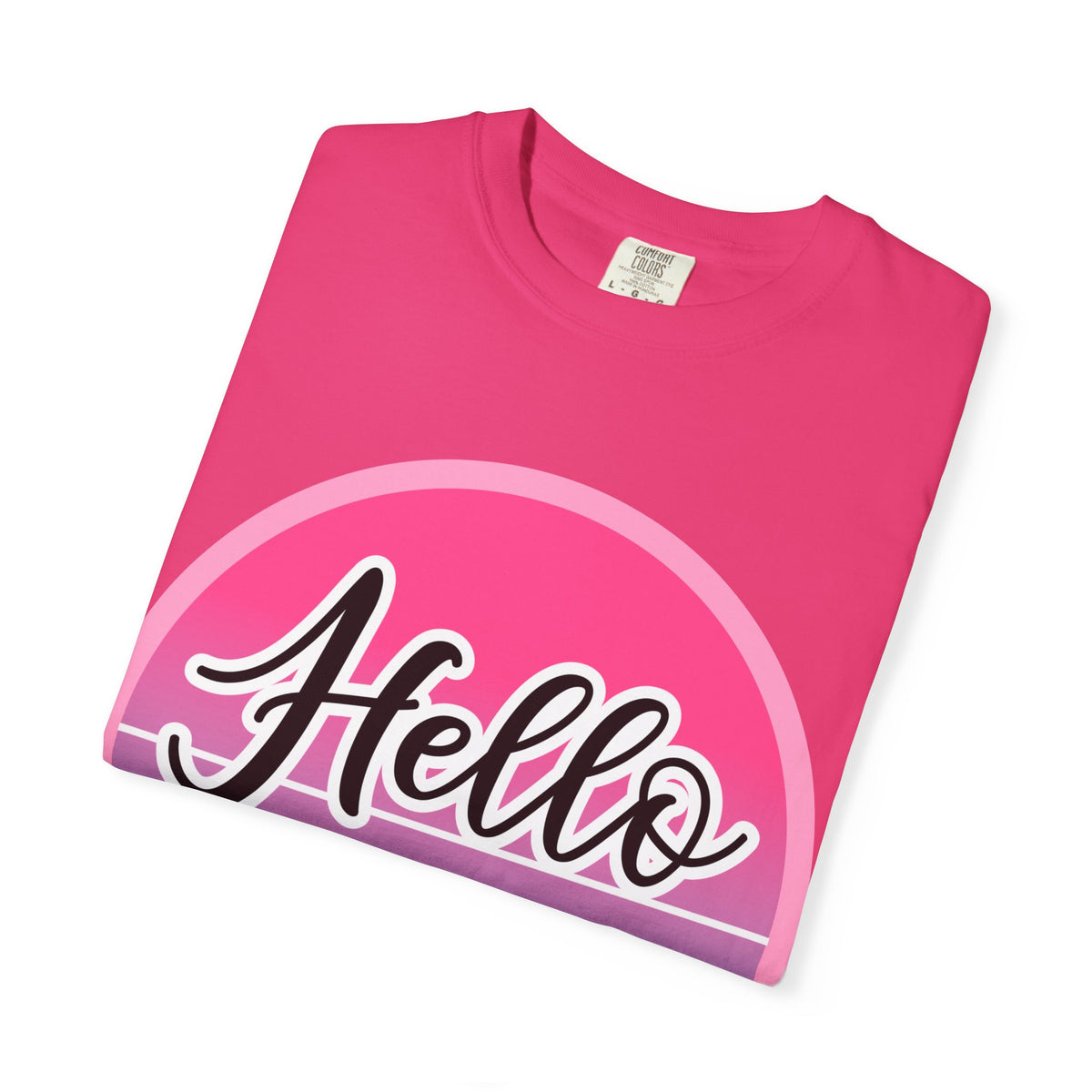 Hello Summer T-Shirt — Pink Retro Sunset Floral Tee