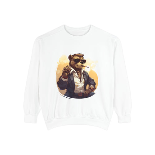 Bear Detective Sweatshirt — Vintage Noir Animal Graphic Pullover