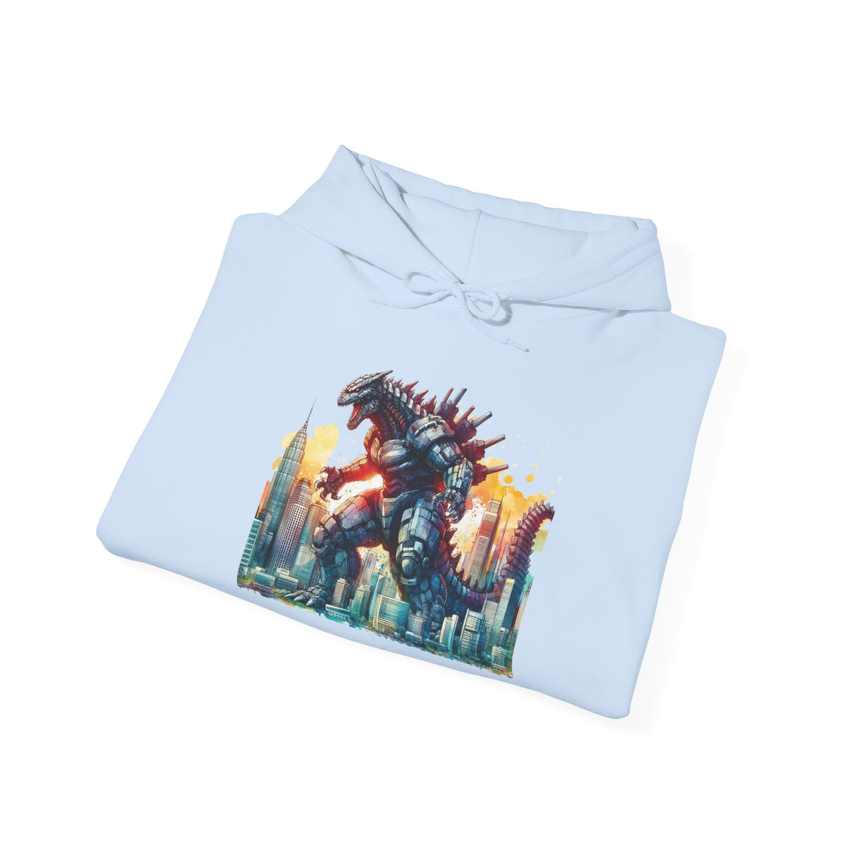 Godzilla Cityscape Hoodie – Retro Monster Graphic Pullover