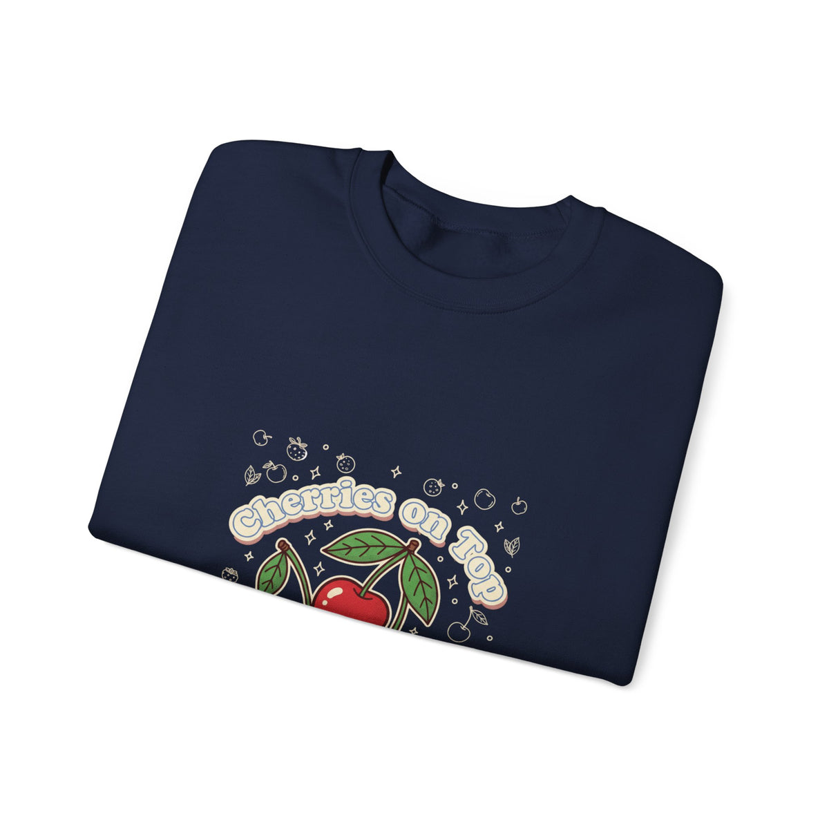 Cherries on Top Crewneck Sweatshirt | vintage cherry design, kawaii fruit graphic