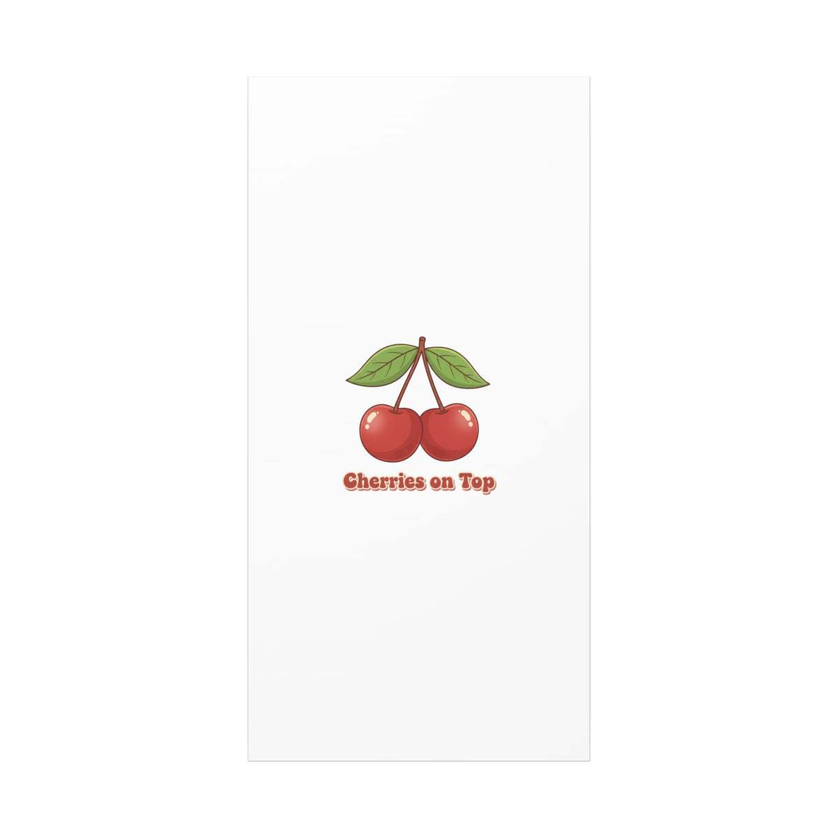 Cherry Illustration Canvas, vintage cherry fruit motif | kawaii retro wall art