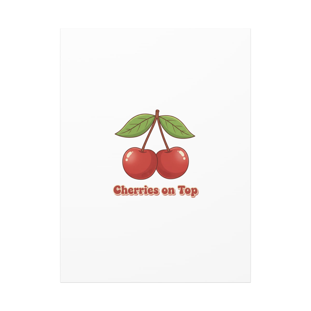 Cherry Illustration Canvas, vintage cherry fruit motif | kawaii retro wall art