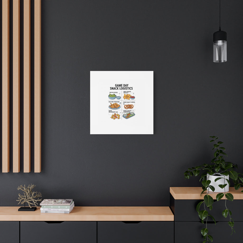 Game Day Snack Logistics Canvas, Dip Strategist Poster | Game Day Blueprint