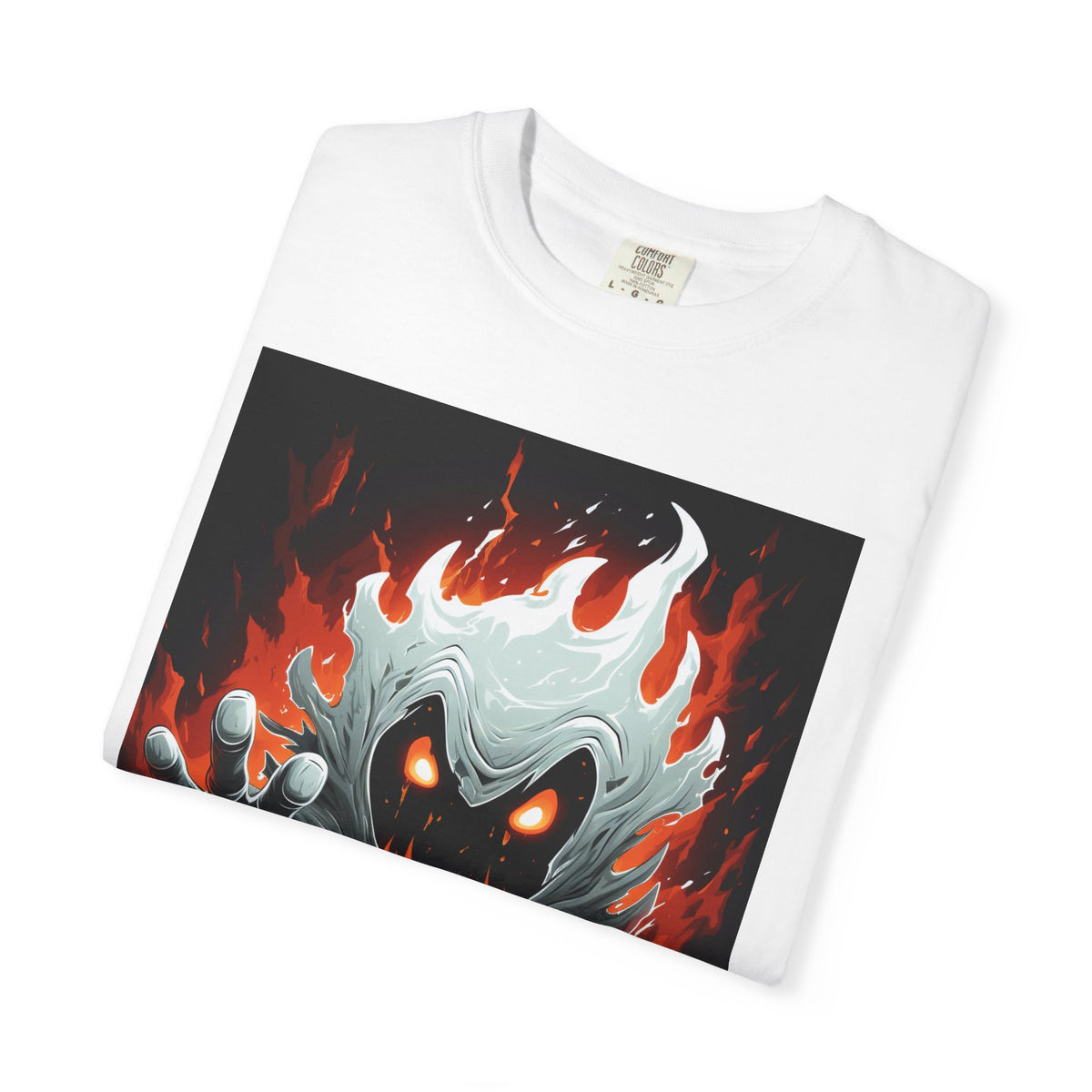 Flaming Ghost Graphic T-Shirt — Spooky Haunted Monster Tee