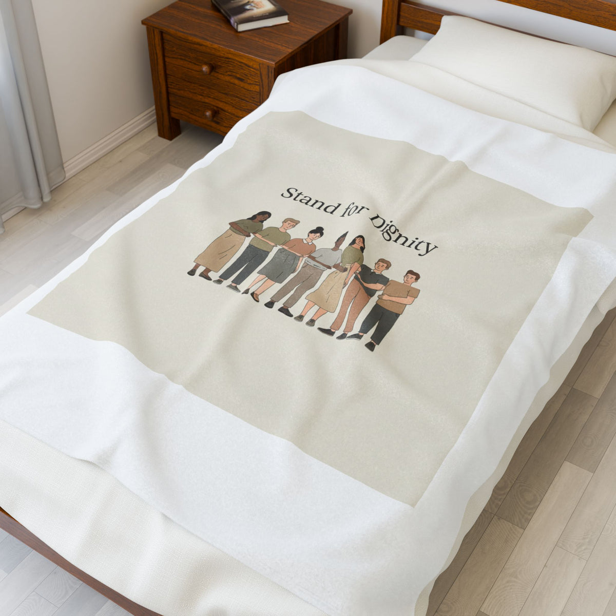 Stand for Dignity Velveteen Plush Blanket | Unity, Human Dignity, Inclusive Design