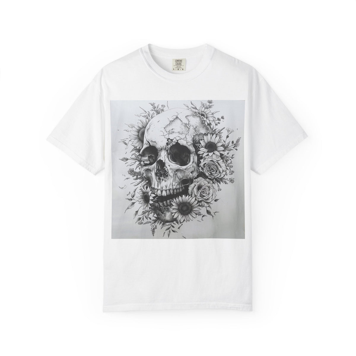 Skull & Sunflower T-Shirt — Floral Skull Graphic Tee