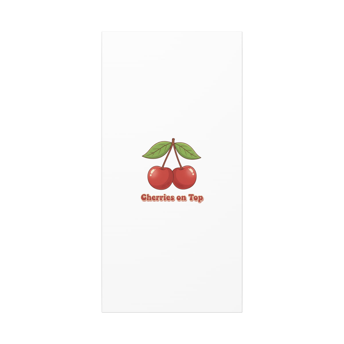 Cherry Illustration Canvas, vintage cherry fruit motif | kawaii retro wall art