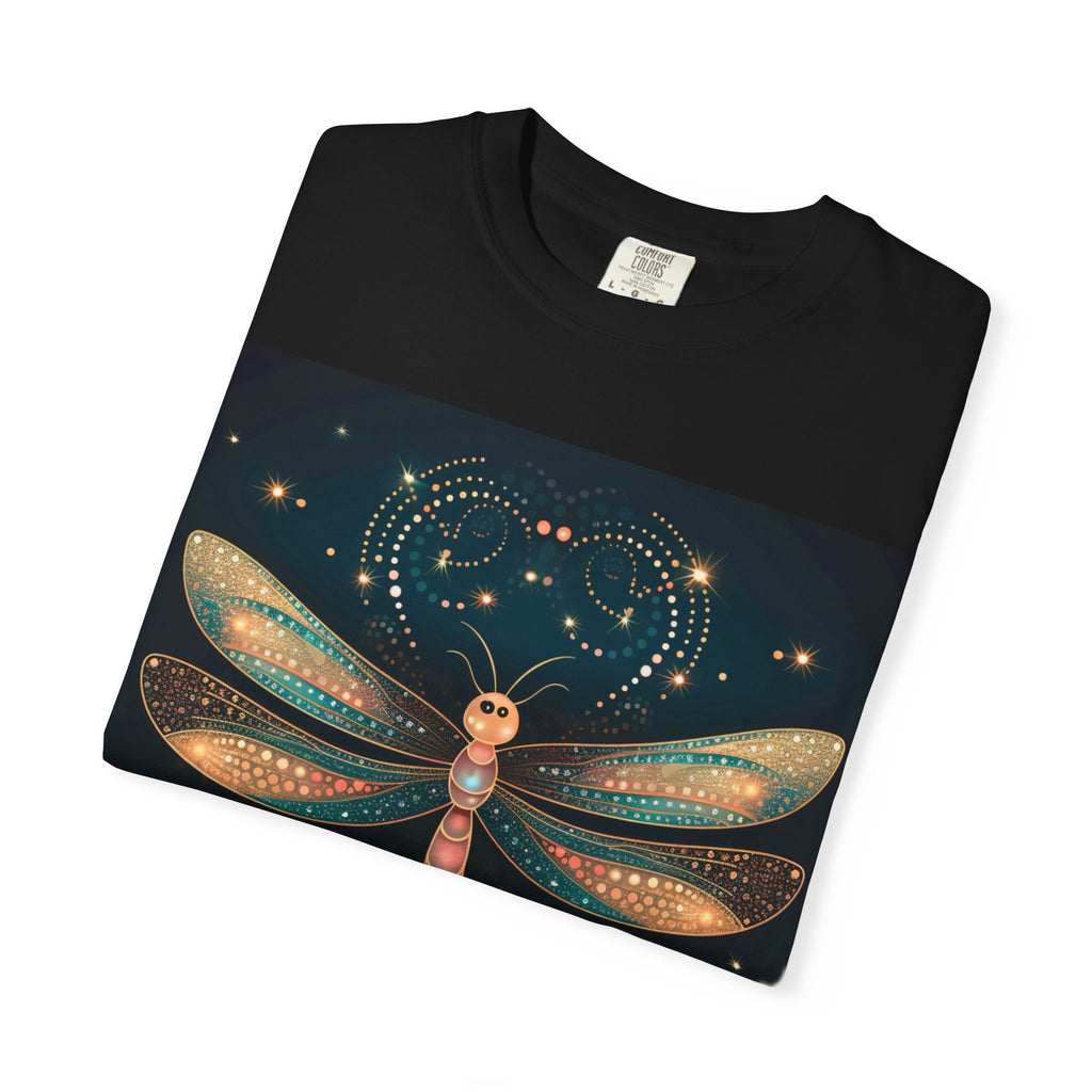Dragonfly Art T-Shirt — Iridescent Boho Insect Graphic Tee