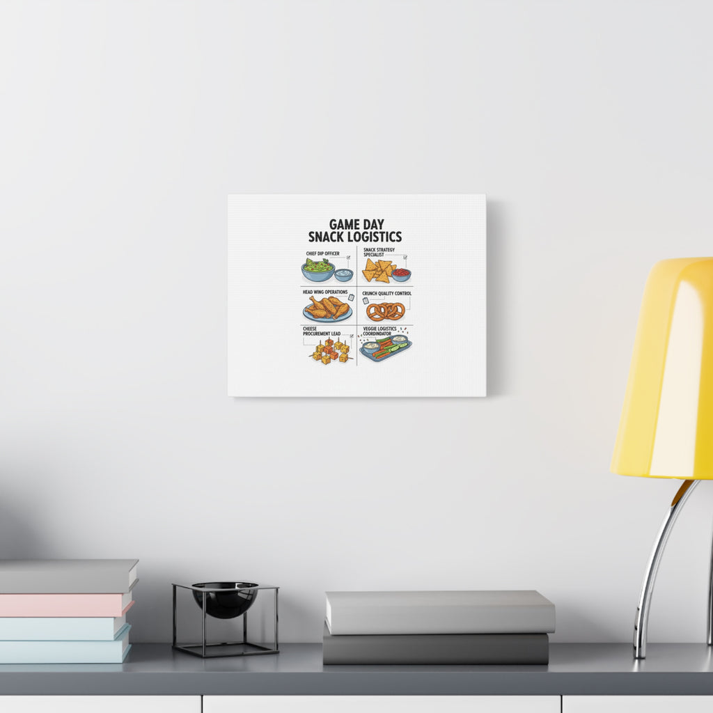 Game Day Snack Logistics Canvas, Dip Strategist Poster | Game Day Blueprint