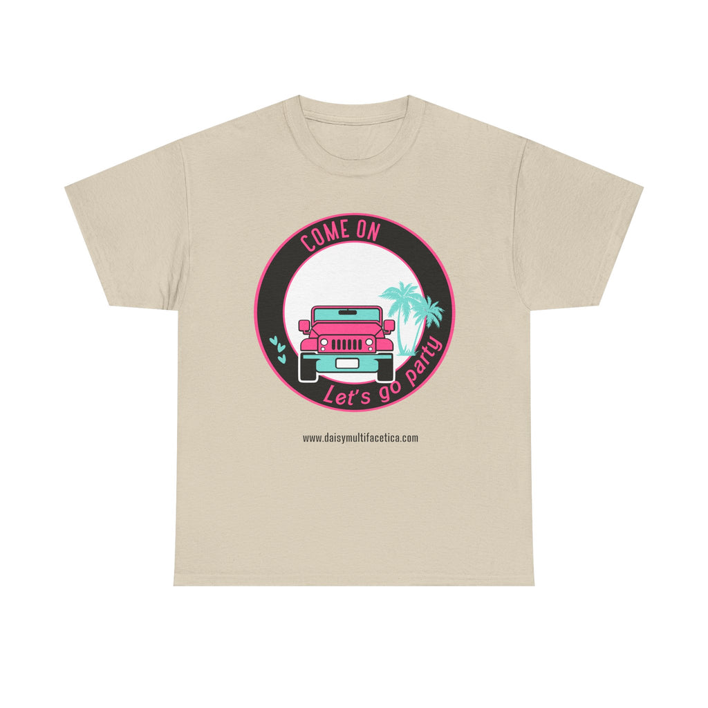 Jeep Beach Party Tee – “Come On Let’s Go Party” Retro Palm Graphic T-Shirt