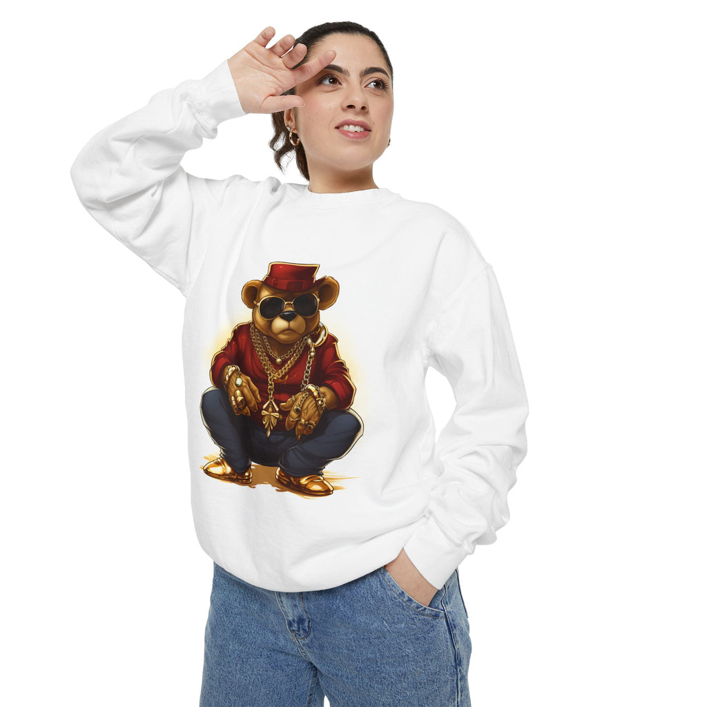 Bear Boss Sweatshirt — Retro Hip-Hop Teddy Graphic Crewneck