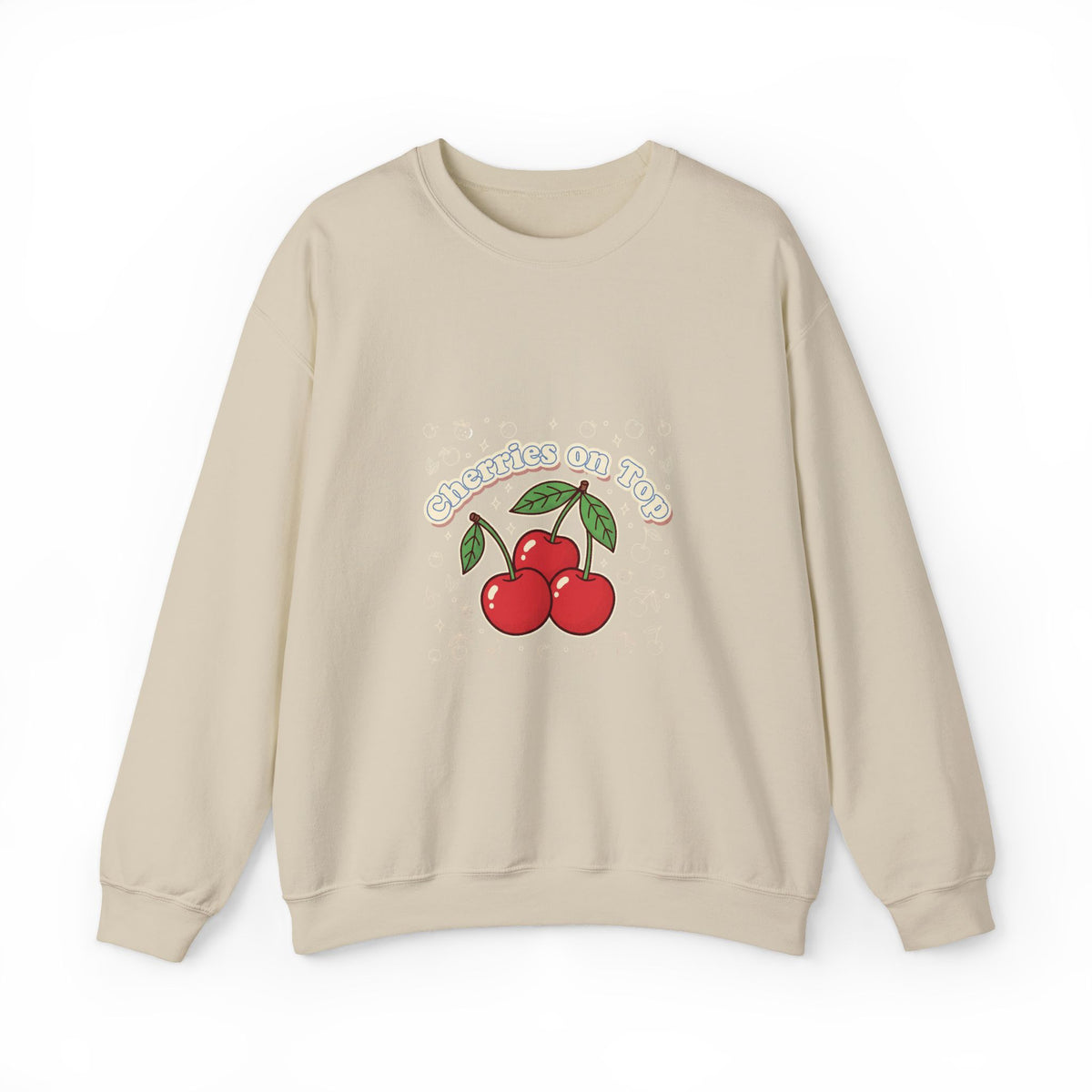 Cherries on Top Crewneck Sweatshirt | vintage cherry design, kawaii fruit graphic