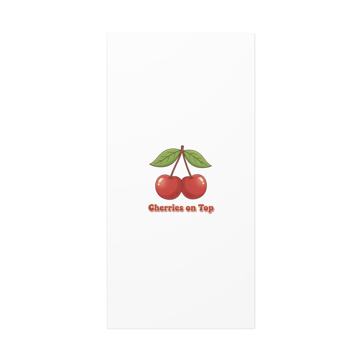 Cherry Illustration Canvas, vintage cherry fruit motif | kawaii retro wall art