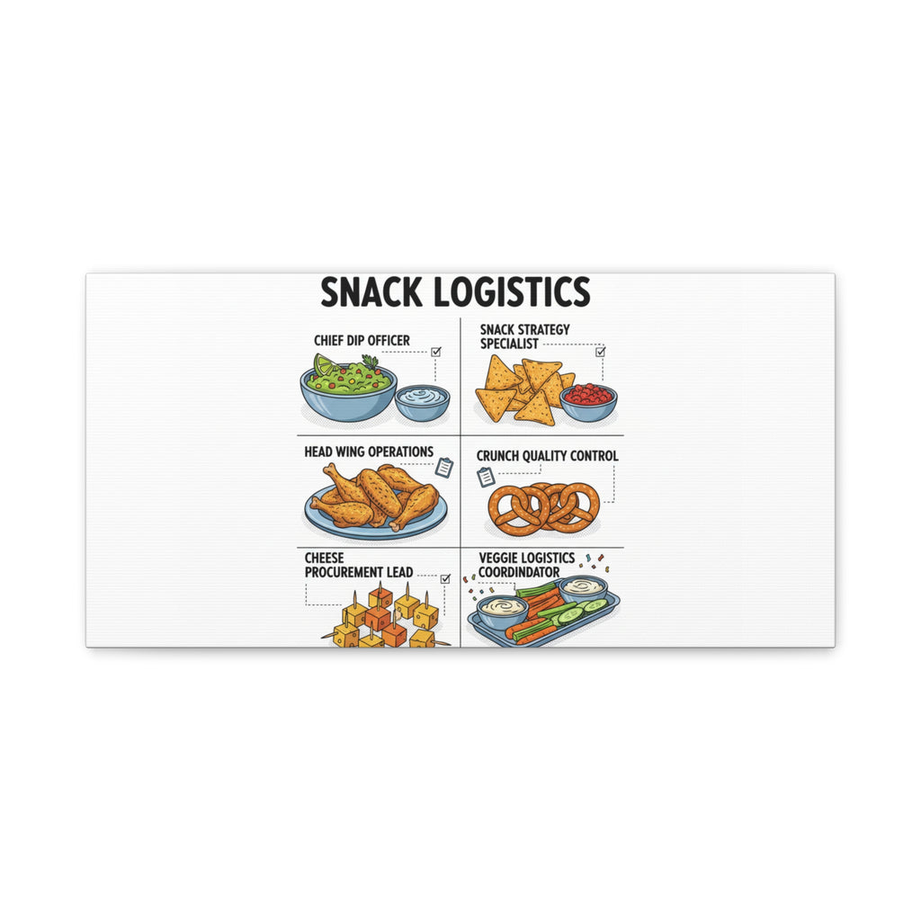 Game Day Snack Logistics Canvas, Dip Strategist Poster | Game Day Blueprint
