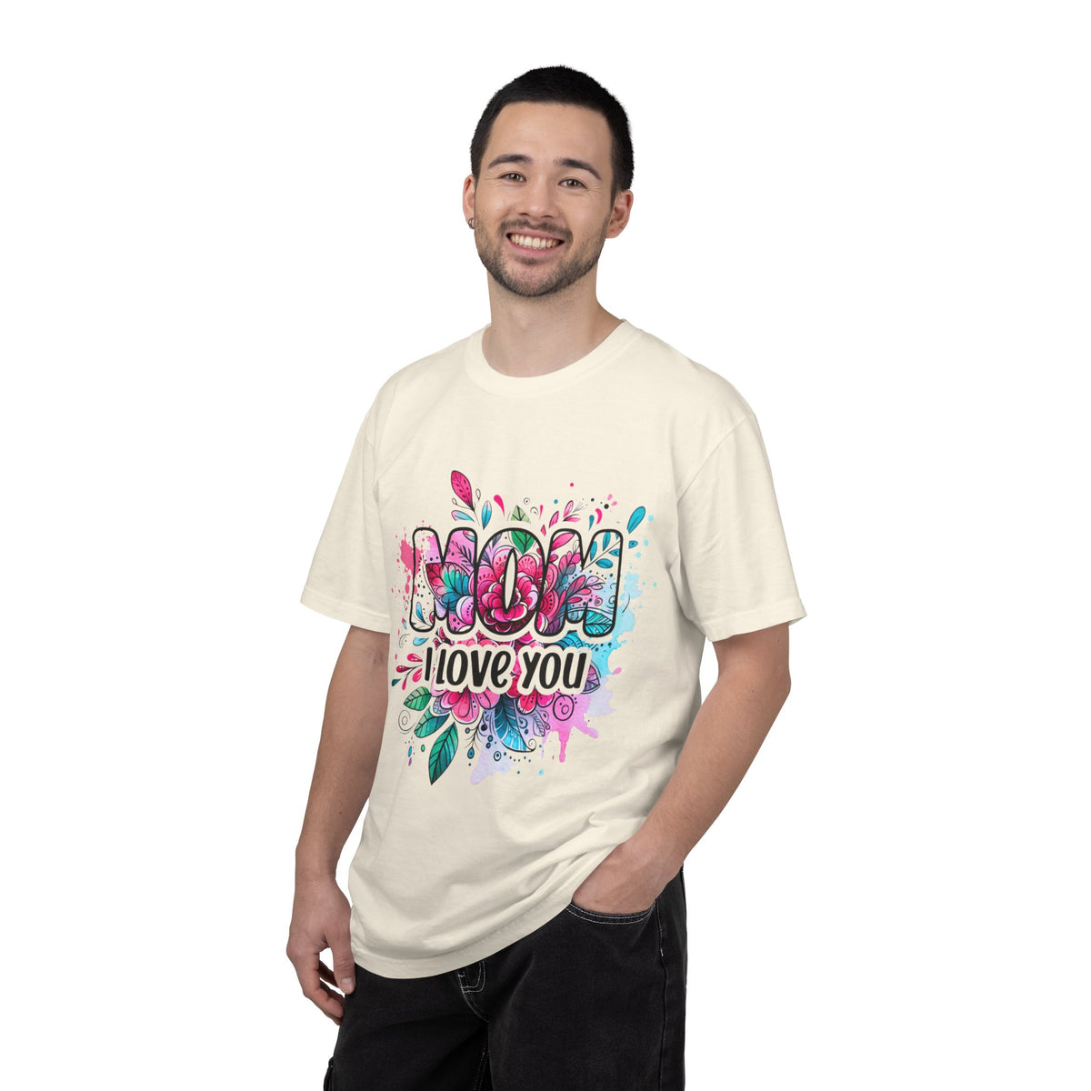 Mom I Love You Floral Watercolor T-Shirt — Mother's Day Gift