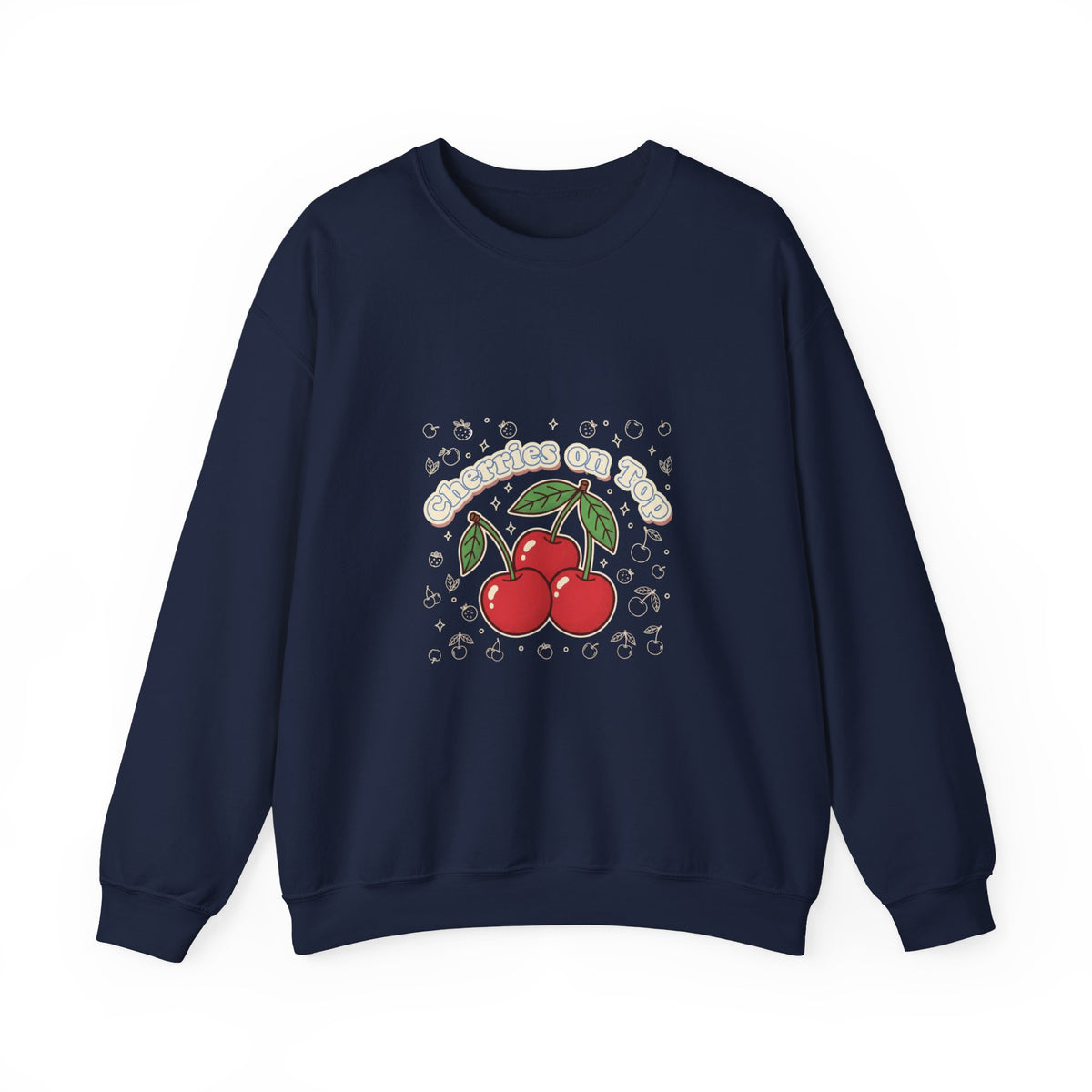 Cherries on Top Crewneck Sweatshirt | vintage cherry design, kawaii fruit graphic
