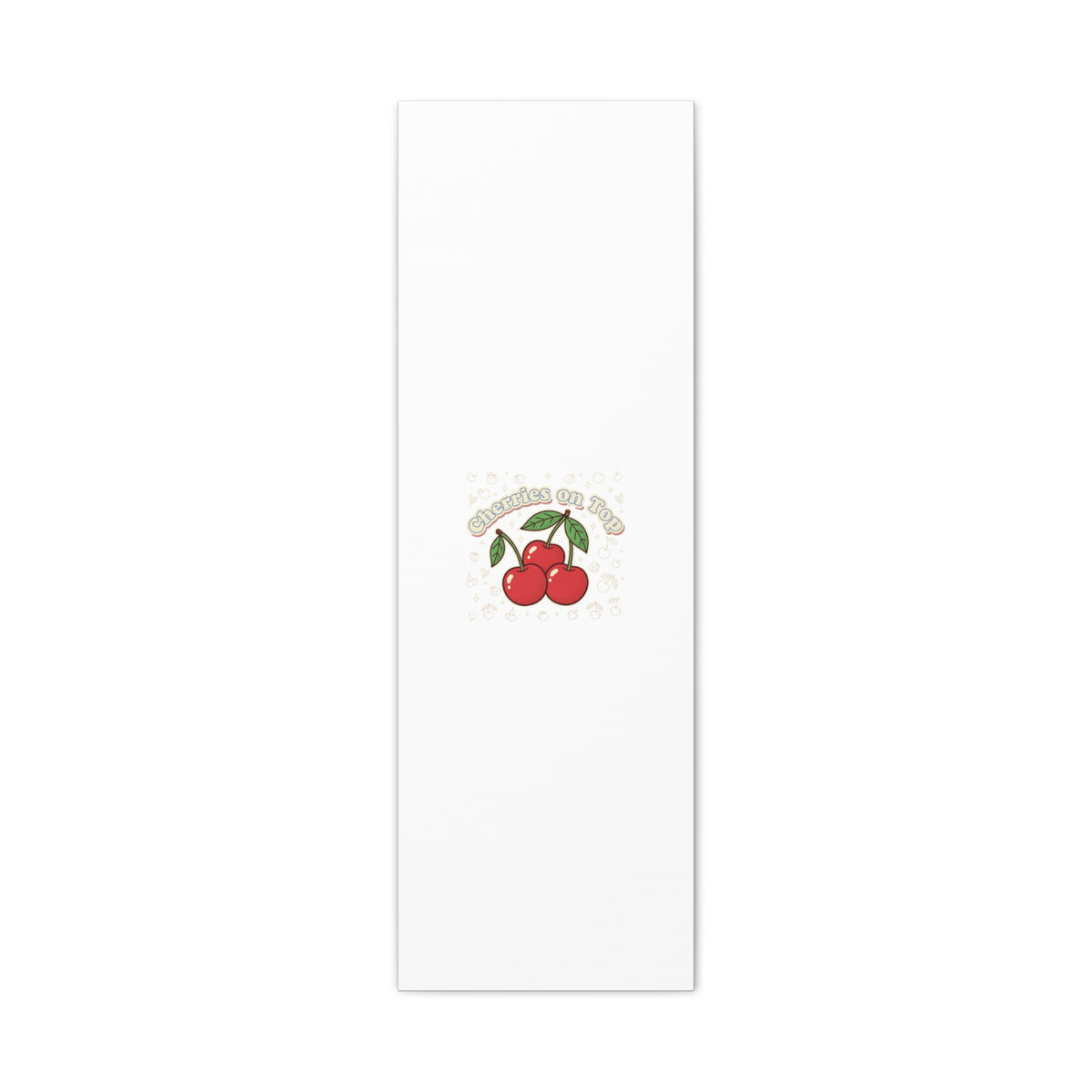 Cherries on Top Canvas | Retro Kawaii Fruit Print, Cherry Wall Art