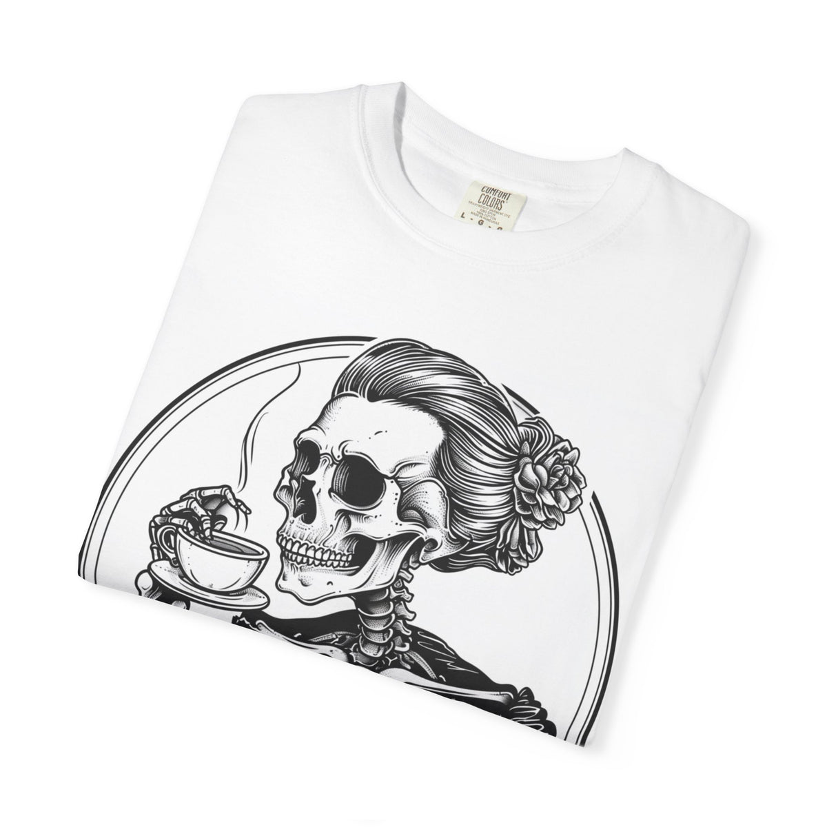 Skull Tea T-Shirt — Vintage Skeleton Sipping Tea Graphic Tee