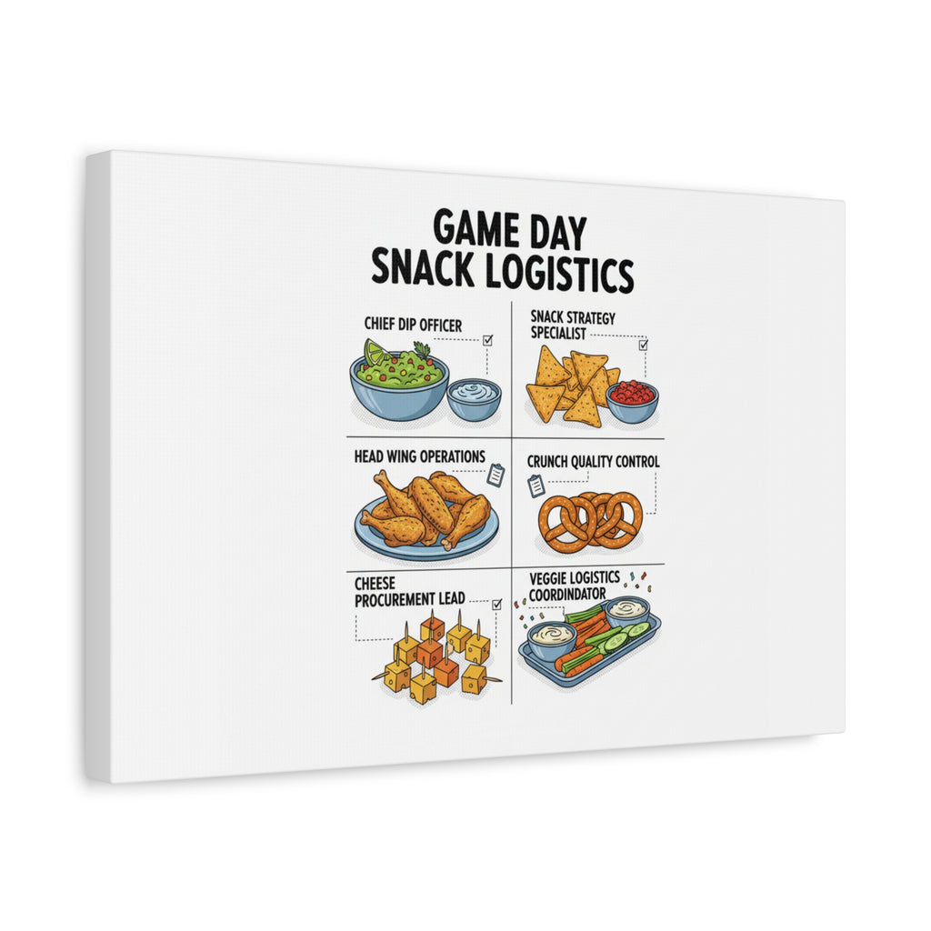 Game Day Snack Logistics Canvas, Dip Strategist Poster | Game Day Blueprint