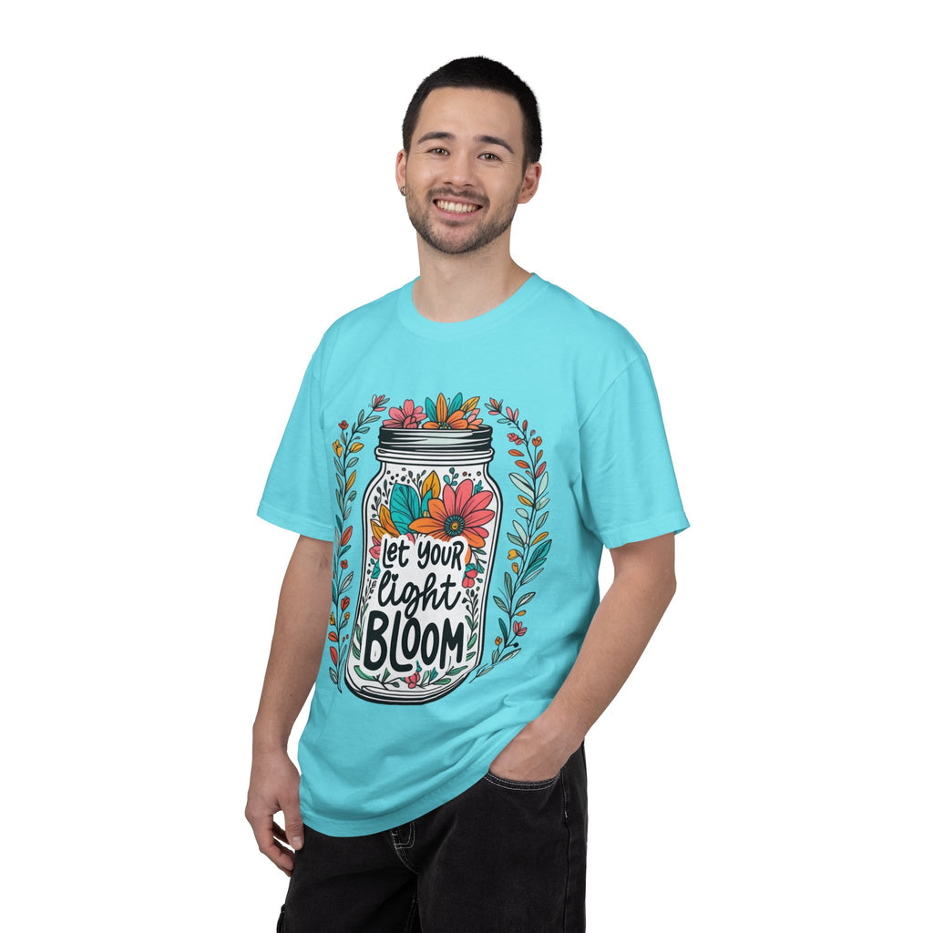 Let Your Light Bloom T-Shirt — Floral Mason Jar Inspirational Tee